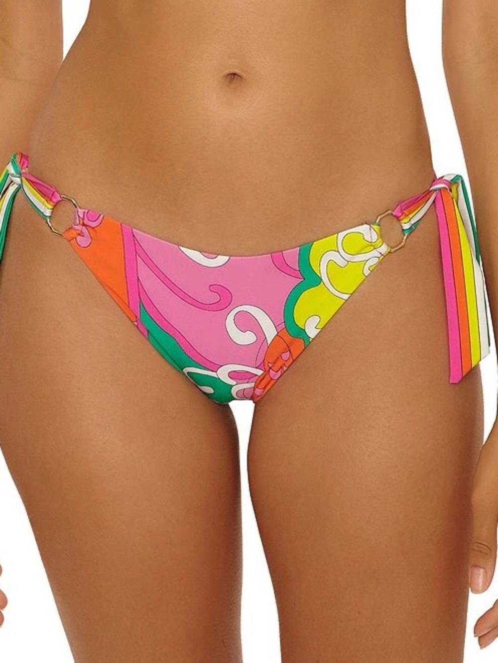 Trina Turk Tie-Side Bikini Bottom in Pink Floral Print